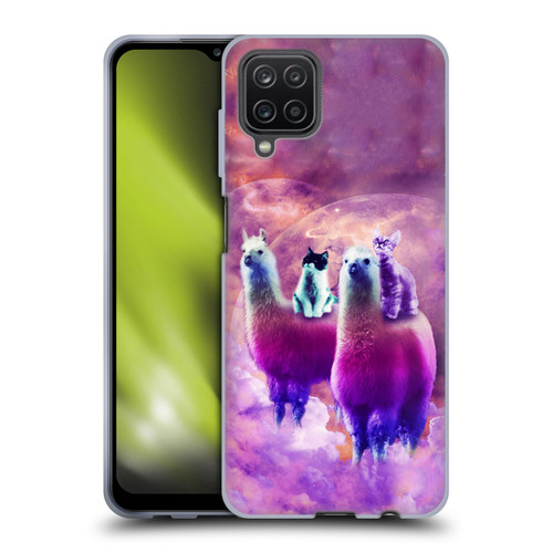 Random Galaxy Space Llama Kitty & Cat Soft Gel Case for Samsung Galaxy A12 (2020)