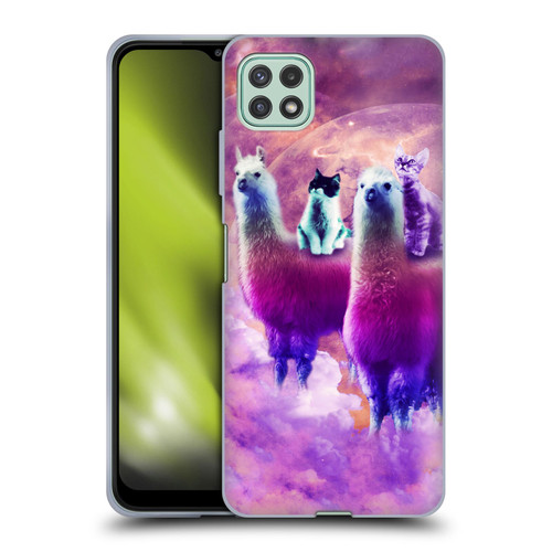 Random Galaxy Space Llama Kitty & Cat Soft Gel Case for Samsung Galaxy A22 5G / F42 5G (2021)