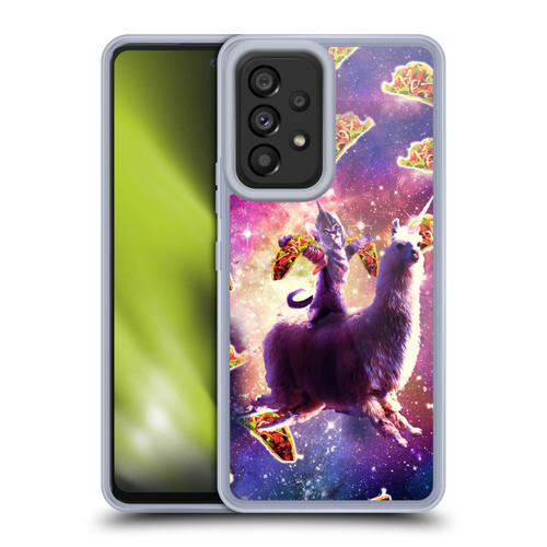 Random Galaxy Space Llama Warrior Cat & Tacos Soft Gel Case for Samsung Galaxy A53 5G (2022)