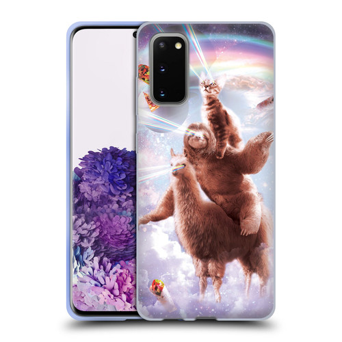 Random Galaxy Space Llama Sloth & Cat Lazer Eyes Soft Gel Case for Samsung Galaxy S20 / S20 5G