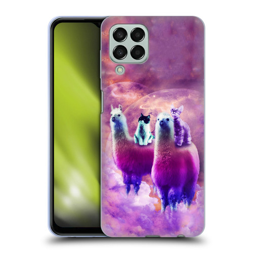 Random Galaxy Space Llama Kitty & Cat Soft Gel Case for Samsung Galaxy M33 (2022)