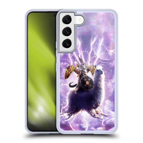 Random Galaxy Space Llama Lazer Cat & Tacos Soft Gel Case for Samsung Galaxy S22 5G