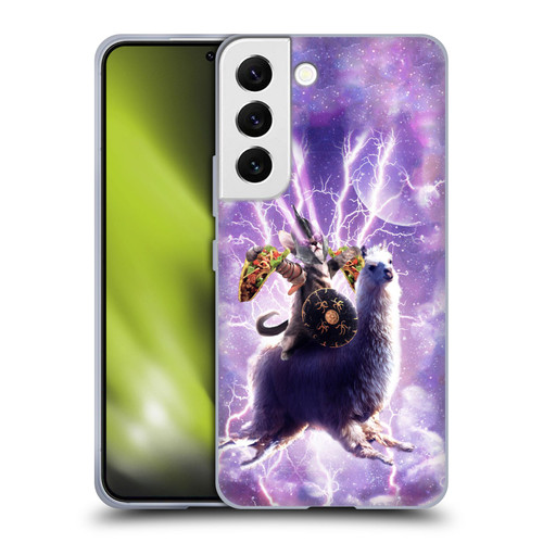 Random Galaxy Space Llama Lazer Cat & Tacos Soft Gel Case for Samsung Galaxy S22 5G