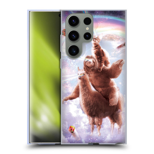 Random Galaxy Space Llama Sloth & Cat Lazer Eyes Soft Gel Case for Samsung Galaxy S23 Ultra 5G