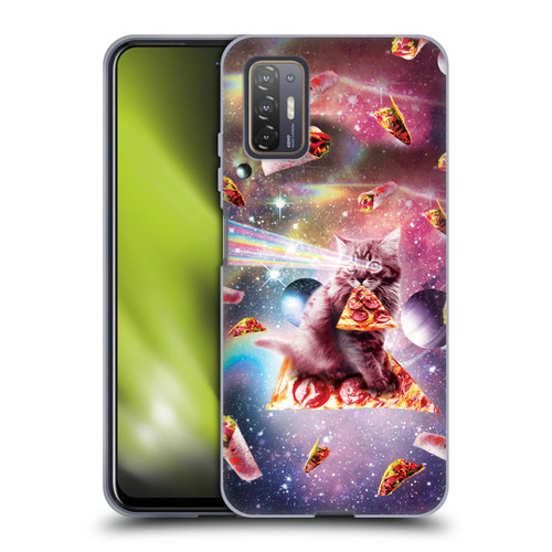 Random Galaxy Space Pizza Ride Outer Space Lazer Cat Soft Gel Case for HTC Desire 21 Pro 5G