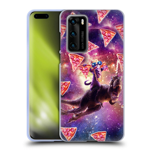 Random Galaxy Space Pizza Ride Thug Cat & Dinosaur Unicorn Soft Gel Case for Huawei P40 5G