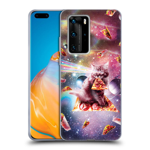 Random Galaxy Space Pizza Ride Outer Space Lazer Cat Soft Gel Case for Huawei P40 Pro / P40 Pro Plus 5G