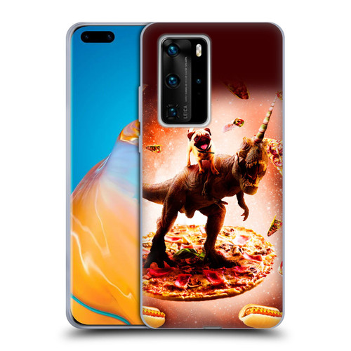 Random Galaxy Space Pizza Ride Pug & Dinosaur Unicorn Soft Gel Case for Huawei P40 Pro / P40 Pro Plus 5G