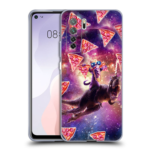 Random Galaxy Space Pizza Ride Thug Cat & Dinosaur Unicorn Soft Gel Case for Huawei Nova 7 SE/P40 Lite 5G
