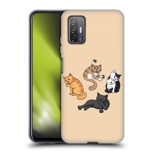 Beth Wilson Doodle Cats 2 Washing Time Soft Gel Case for HTC Desire 21 Pro 5G