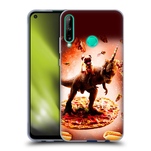 Random Galaxy Space Pizza Ride Pug & Dinosaur Unicorn Soft Gel Case for Huawei P40 lite E