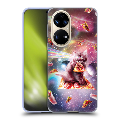 Random Galaxy Space Pizza Ride Outer Space Lazer Cat Soft Gel Case for Huawei P50