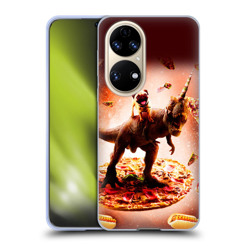 Random Galaxy Space Pizza Ride Pug & Dinosaur Unicorn Soft Gel Case for Huawei P50