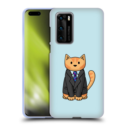 Beth Wilson Doodle Cats 2 Business Suit Soft Gel Case for Huawei P40 5G