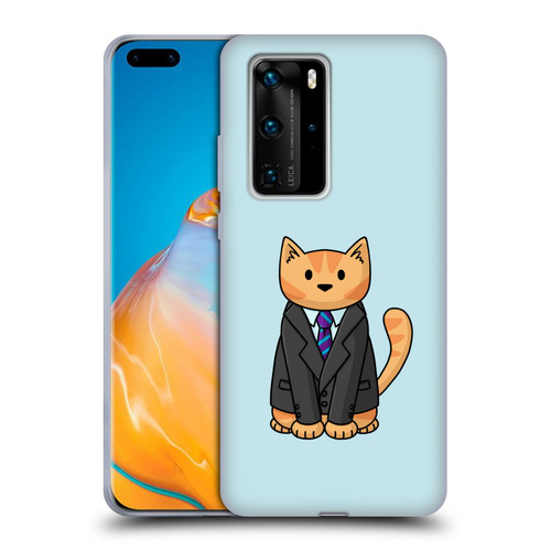 Beth Wilson Doodle Cats 2 Business Suit Soft Gel Case for Huawei P40 Pro / P40 Pro Plus 5G