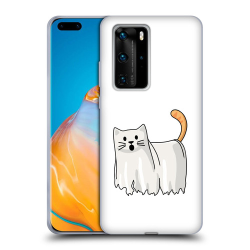 Beth Wilson Doodle Cats 2 Halloween Ghost Soft Gel Case for Huawei P40 Pro / P40 Pro Plus 5G