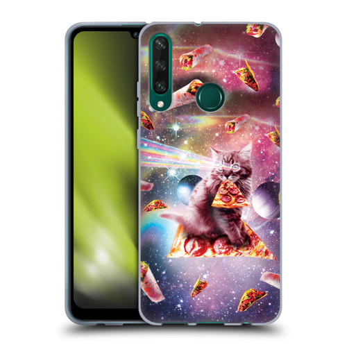 Random Galaxy Space Pizza Ride Outer Space Lazer Cat Soft Gel Case for Huawei Y6p