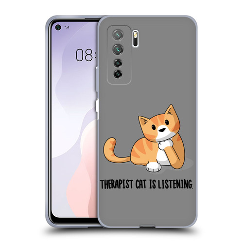 Beth Wilson Doodle Cats 2 Therapist Soft Gel Case for Huawei Nova 7 SE/P40 Lite 5G