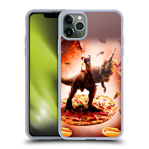Random Galaxy Space Pizza Ride Pug & Dinosaur Unicorn Soft Gel Case for Apple iPhone 11 Pro Max