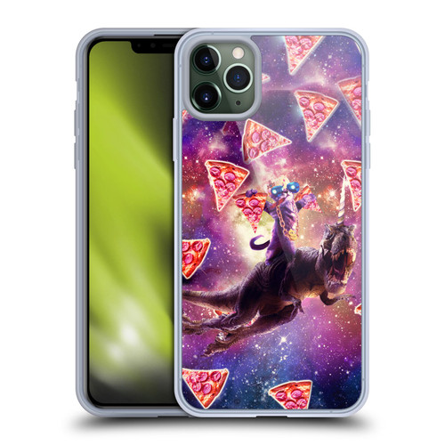 Random Galaxy Space Pizza Ride Thug Cat & Dinosaur Unicorn Soft Gel Case for Apple iPhone 11 Pro Max