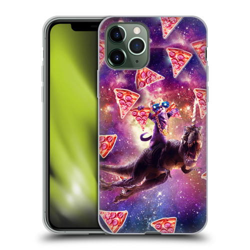 Random Galaxy Space Pizza Ride Thug Cat & Dinosaur Unicorn Soft Gel Case for Apple iPhone 11 Pro