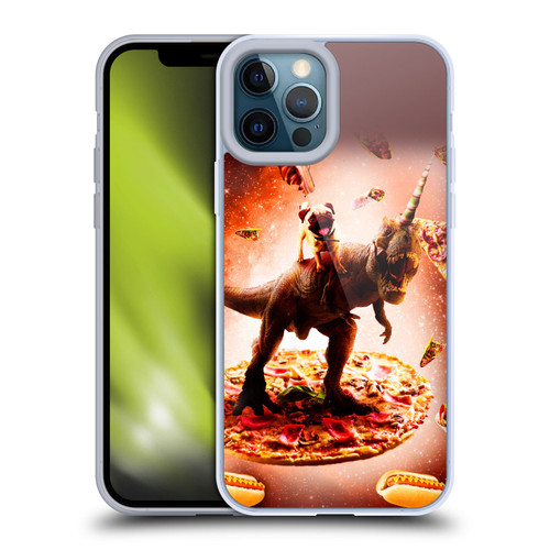 Random Galaxy Space Pizza Ride Pug & Dinosaur Unicorn Soft Gel Case for Apple iPhone 12 Pro Max