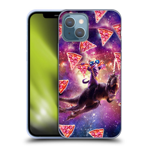 Random Galaxy Space Pizza Ride Thug Cat & Dinosaur Unicorn Soft Gel Case for Apple iPhone 13