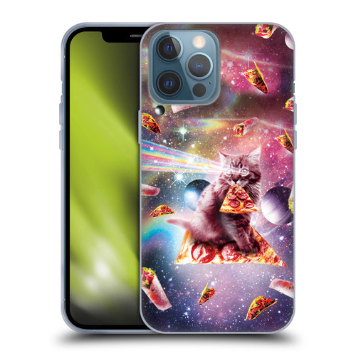 Random Galaxy Space Pizza Ride Outer Space Lazer Cat Soft Gel Case for Apple iPhone 13 Pro Max