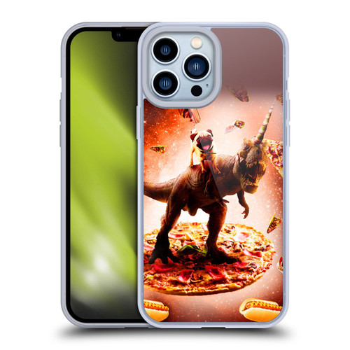 Random Galaxy Space Pizza Ride Pug & Dinosaur Unicorn Soft Gel Case for Apple iPhone 13 Pro Max