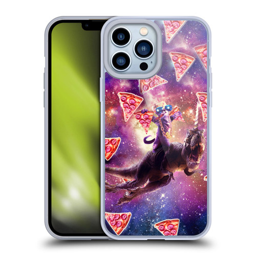 Random Galaxy Space Pizza Ride Thug Cat & Dinosaur Unicorn Soft Gel Case for Apple iPhone 13 Pro Max