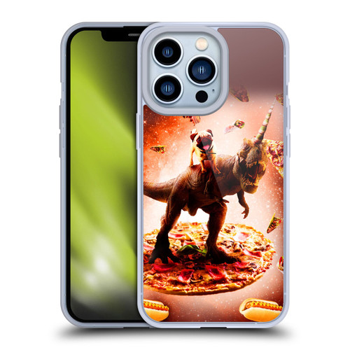 Random Galaxy Space Pizza Ride Pug & Dinosaur Unicorn Soft Gel Case for Apple iPhone 13 Pro
