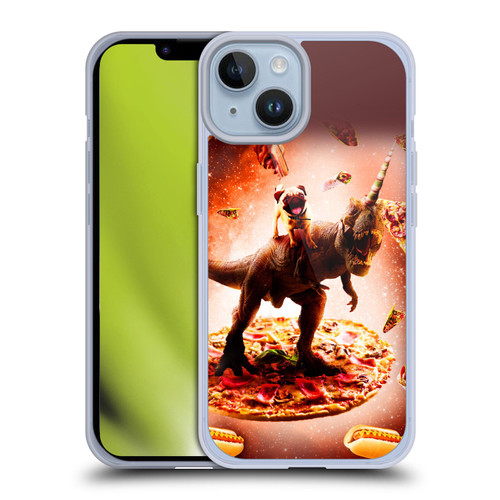 Random Galaxy Space Pizza Ride Pug & Dinosaur Unicorn Soft Gel Case for Apple iPhone 14