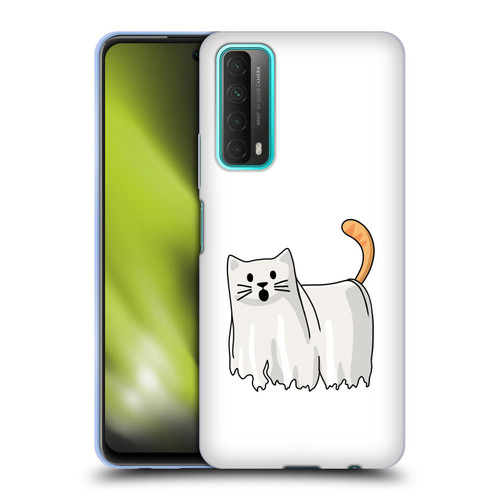 Beth Wilson Doodle Cats 2 Halloween Ghost Soft Gel Case for Huawei P Smart (2021)