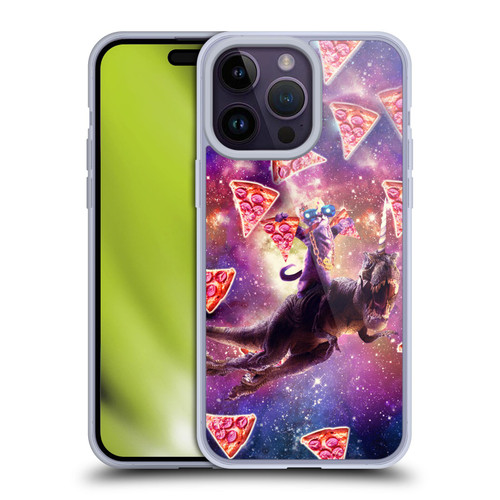 Random Galaxy Space Pizza Ride Thug Cat & Dinosaur Unicorn Soft Gel Case for Apple iPhone 14 Pro Max