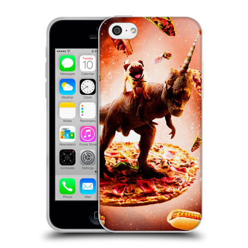Random Galaxy Space Pizza Ride Pug & Dinosaur Unicorn Soft Gel Case for Apple iPhone 5c