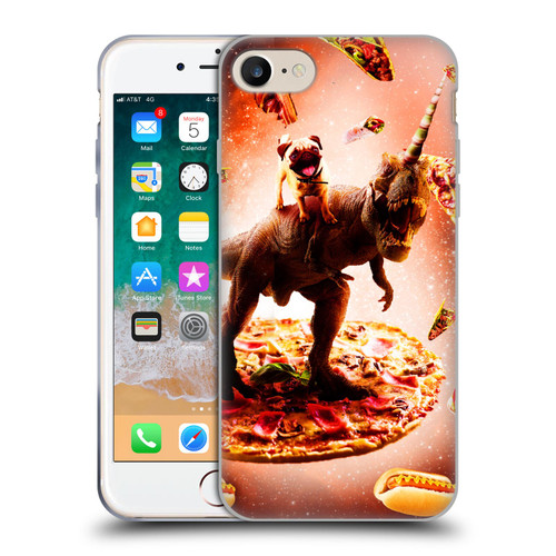 Random Galaxy Space Pizza Ride Pug & Dinosaur Unicorn Soft Gel Case for Apple iPhone 7 / 8 / SE 2020 & 2022