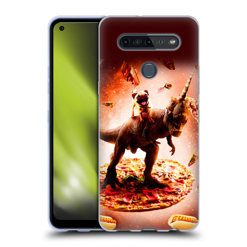 Random Galaxy Space Pizza Ride Pug & Dinosaur Unicorn Soft Gel Case for LG K51S