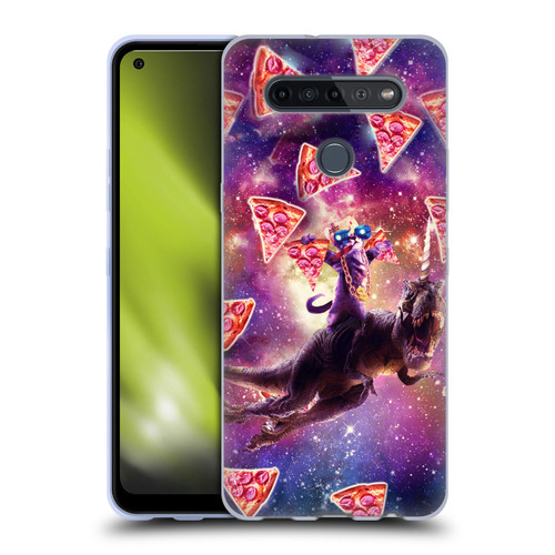 Random Galaxy Space Pizza Ride Thug Cat & Dinosaur Unicorn Soft Gel Case for LG K51S