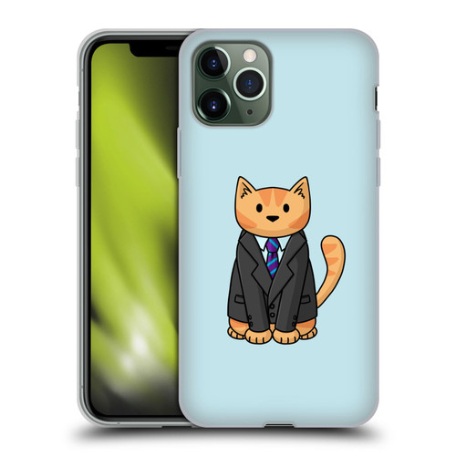 Beth Wilson Doodle Cats 2 Business Suit Soft Gel Case for Apple iPhone 11 Pro
