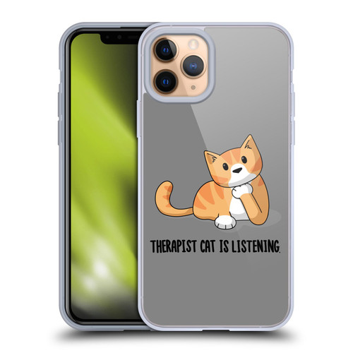 Beth Wilson Doodle Cats 2 Therapist Soft Gel Case for Apple iPhone 11 Pro