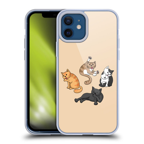 Beth Wilson Doodle Cats 2 Washing Time Soft Gel Case for Apple iPhone 12 / iPhone 12 Pro
