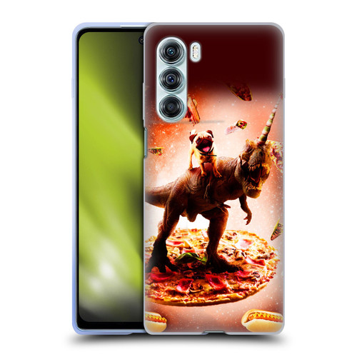 Random Galaxy Space Pizza Ride Pug & Dinosaur Unicorn Soft Gel Case for Motorola Edge S30 / Moto G200 5G