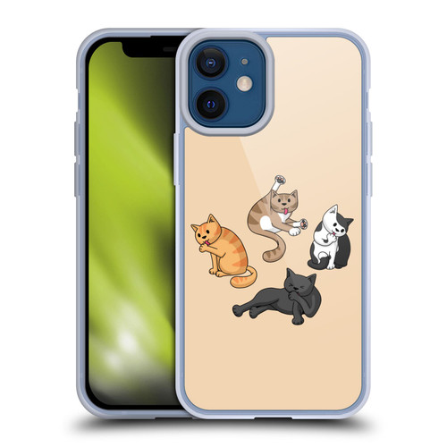 Beth Wilson Doodle Cats 2 Washing Time Soft Gel Case for Apple iPhone 12 Mini