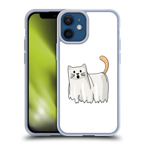 Beth Wilson Doodle Cats 2 Halloween Ghost Soft Gel Case for Apple iPhone 12 Mini