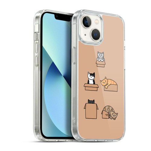 Beth Wilson Doodle Cats 2 Boxes Soft Gel Case for Apple iPhone 13