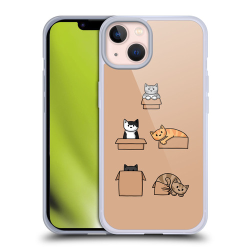 Beth Wilson Doodle Cats 2 Boxes Soft Gel Case for Apple iPhone 13