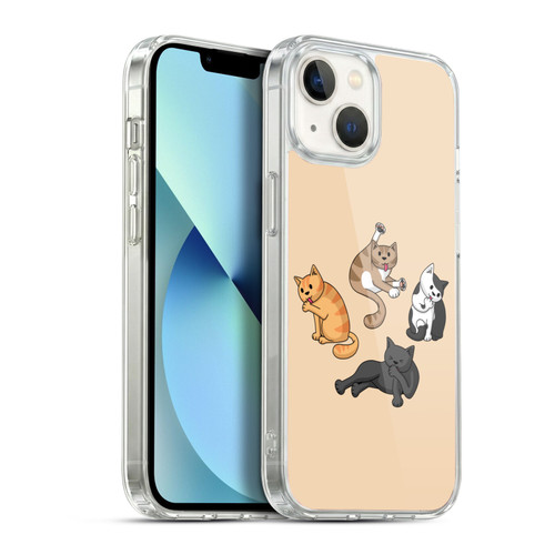 Beth Wilson Doodle Cats 2 Washing Time Soft Gel Case for Apple iPhone 13
