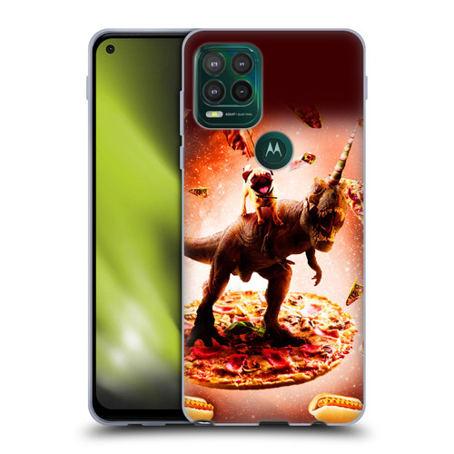 Random Galaxy Space Pizza Ride Pug & Dinosaur Unicorn Soft Gel Case for Motorola Moto G Stylus 5G 2021