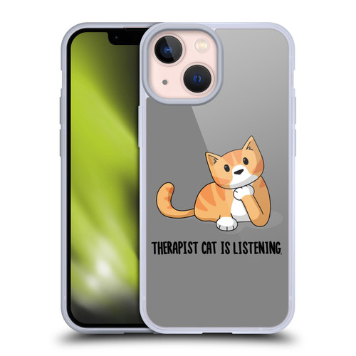 Beth Wilson Doodle Cats 2 Therapist Soft Gel Case for Apple iPhone 13 Mini