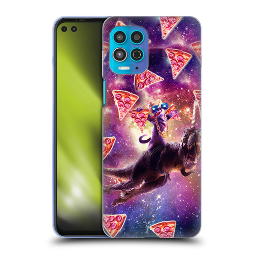 Random Galaxy Space Pizza Ride Thug Cat & Dinosaur Unicorn Soft Gel Case for Motorola Moto G100